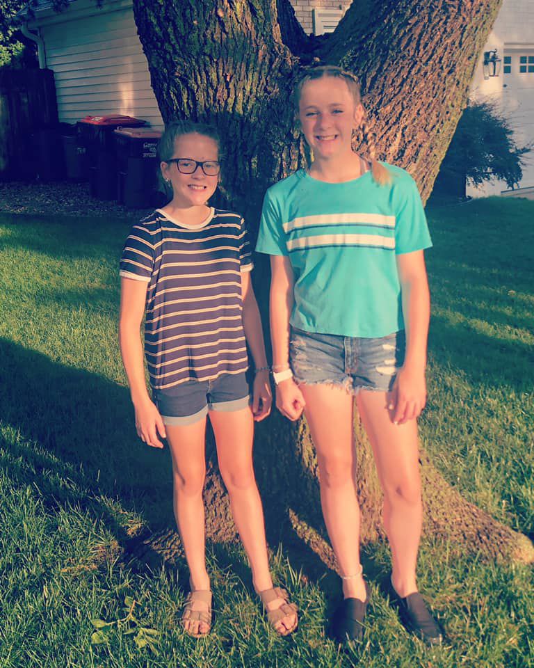Twins Reagan and Rozlyn , 8th grade at Moore Middle school . First class to go all the way through Moore.jpg